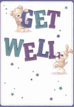 Radiating playful optimism and heartfelt care, this cheerful get well card feels right at home among the gardens and green spaces of Golders Green. An adorable teddy bear and an exuberant puppy bring the message to life, their fluffy forms balancing oversized, vibrantly coloured 'Get Well' letters set against a soft cream background. Indigo and teal hues bring a refreshing vibrancy, reminiscent of bespoke arrangements ready for delivery across Golders Green's neighbourhoods. Sparkling stars in varying blues and purples twinkle around the characters, adding a hopeful, magical touch. Each detail-from the bear's plush fur to the puppy's velvety ears-offers implicit comfort, a visual hug as soothing as fresh blooms on a windowsill. This card goes beyond a simple message, carrying a salve of encouragement perfect for sending a neighbour in Golders Green the sense of genuine kindness and healing.